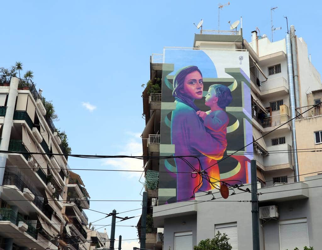 "New day, new fight, new strength" by WD (Wild Drawing) in Athens