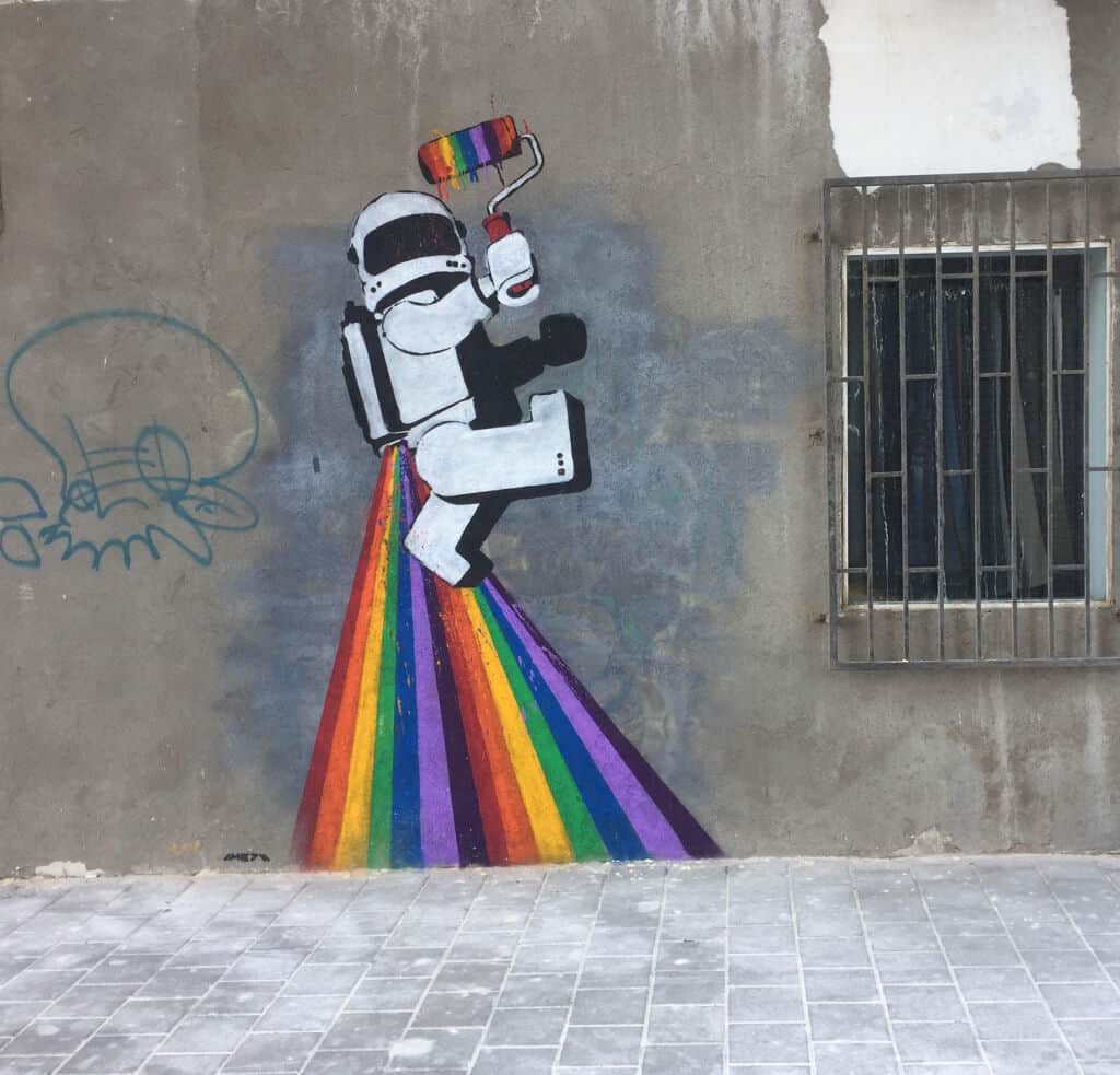 Untitled street art by James Ame in Telaviv