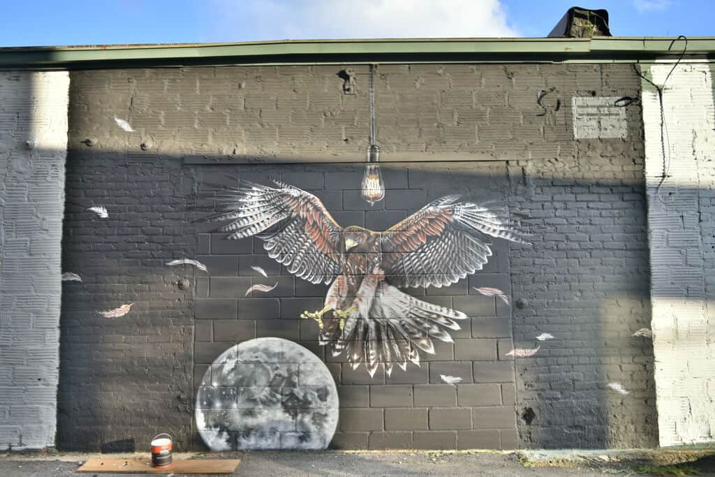 "Eagle in Flight Above Moon" by Thomas Turner in Atlanta