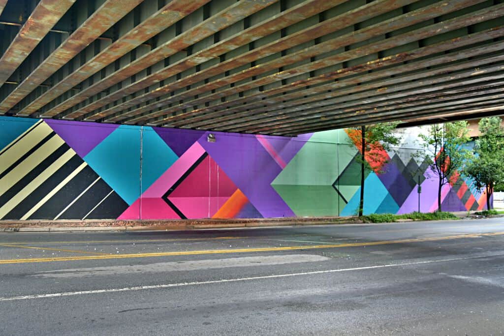 "Geometric Arrows Under Bridge" by Nase Pop in Atlanta