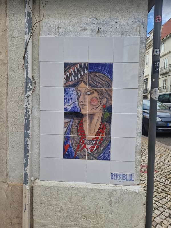 "Portrait of a Woman in Blue" by Berri Blue in Lisbon
