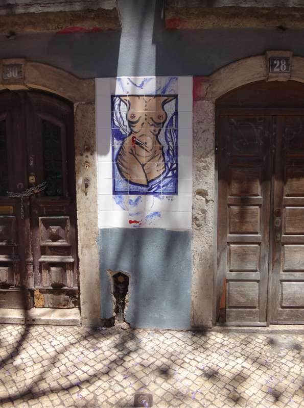 "2 azulejo pieces" by Berri Blue in Lisbon