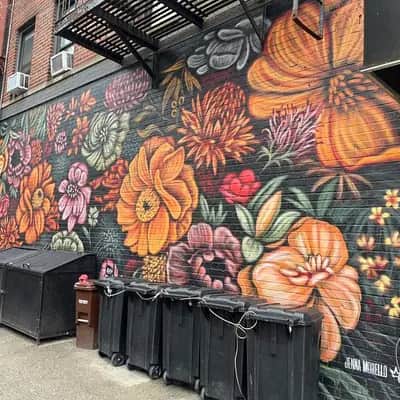 "Vibrant Floral Wall Mural" by Jenna Morello in New York