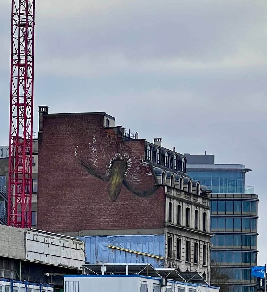 Untitled street art by BONOM in Brussels