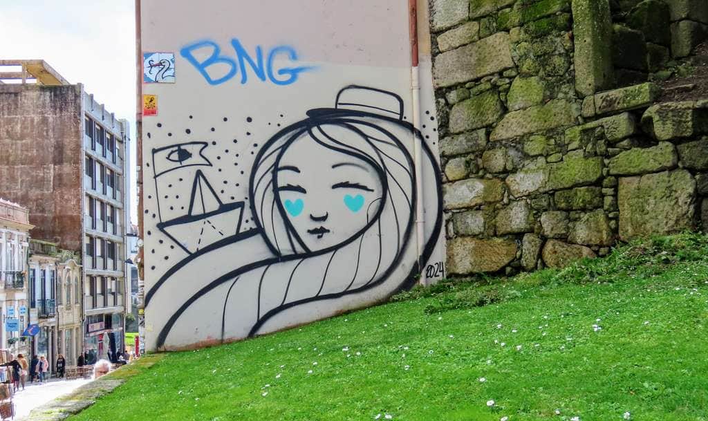 "Girl with Heart Eyes and Paper Boat" by Costah in Porto