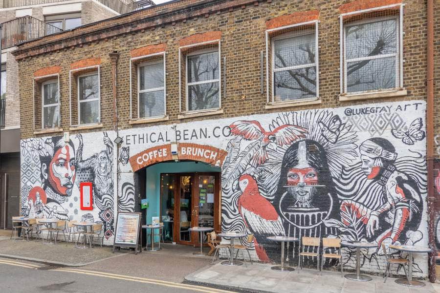 "Ethical Bean Coffee Shop Mural" by Luke Gray in London