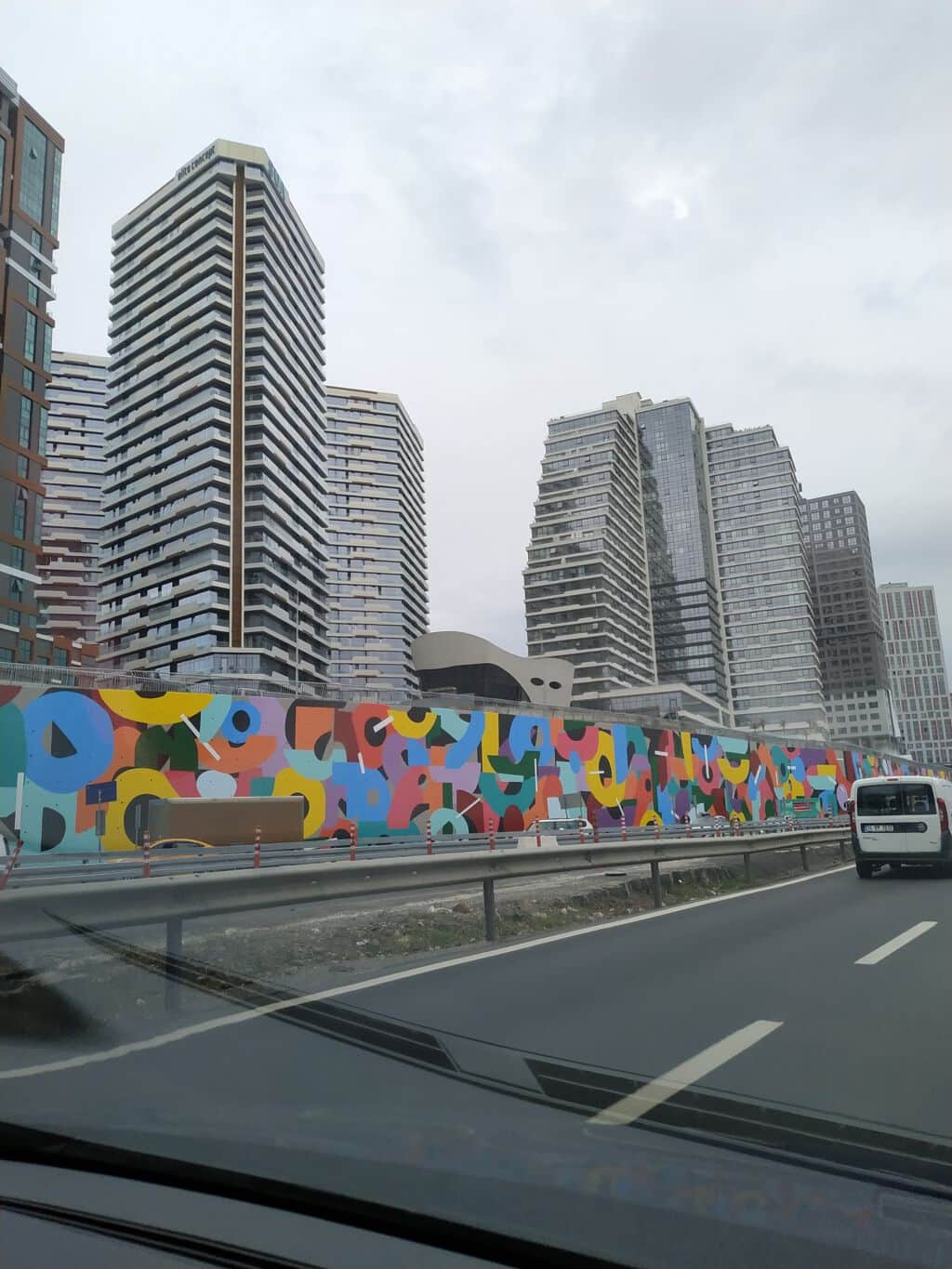 "Colorful Abstract Mural on Highway" by Esk Reyn in Istanbul