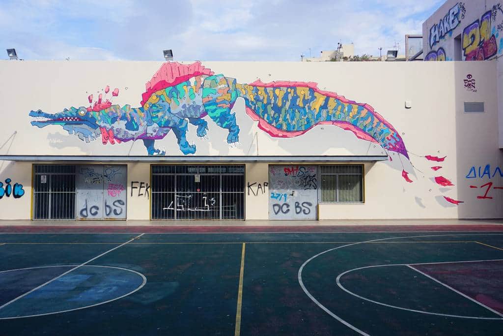 "Colorful Crocodile in Motion" by PsoMan in Athens