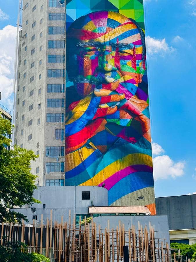 "Oscar Niemeyer" by Eduardo Kobra in Sao Paulo