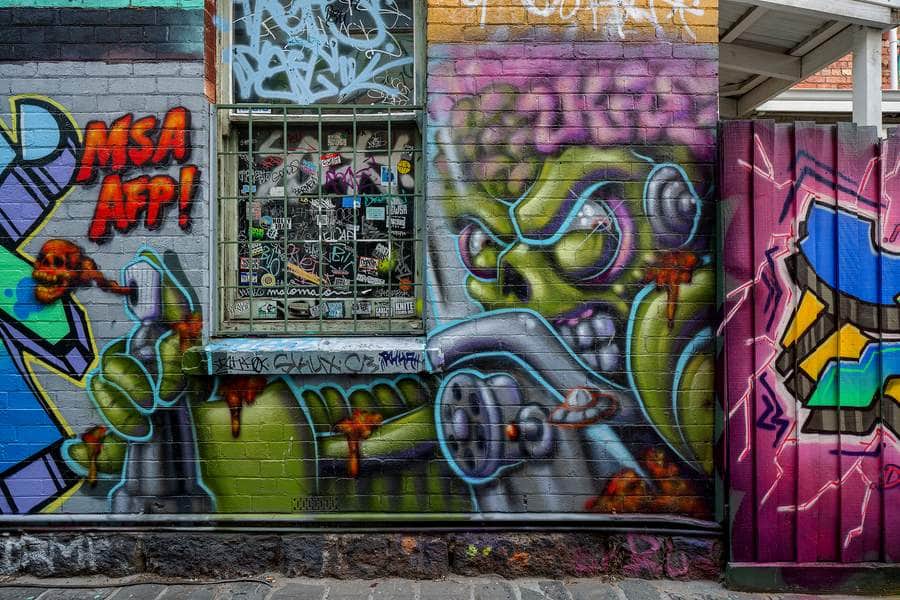 Untitled street art by LKAE in Melbourne