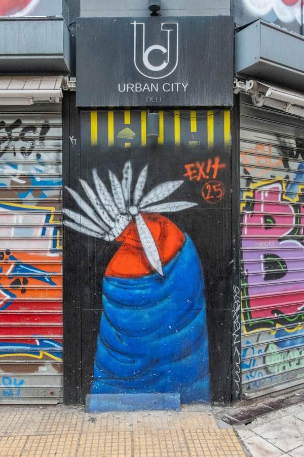 "Urban Indians" by exit in Athens