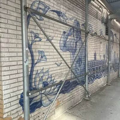 "Chinatown mural project" by peachee Blue in New York