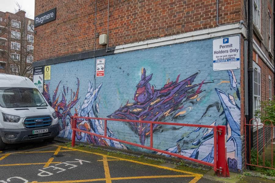 "Abstract Winged Creatures in Flight" by Benjamin Knock in London
