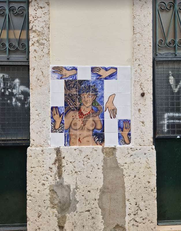 "Fragmented Portrait in Blue and Tan" by Berri Blue in Lisbon