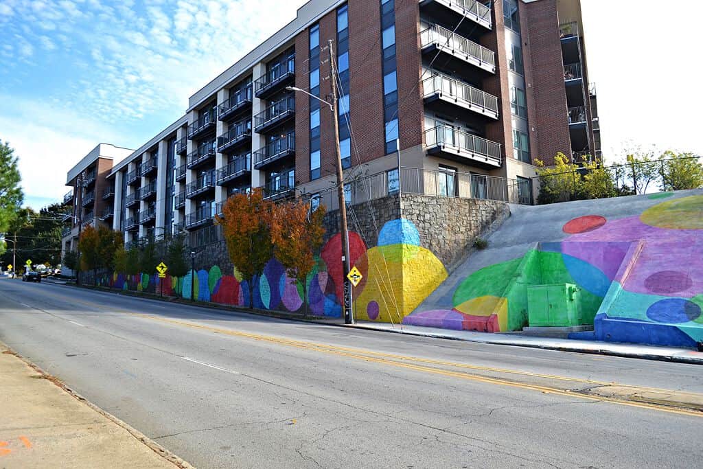 "Colorful Abstract Geometric Mural" by Loss Prevention in Atlanta