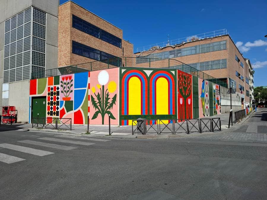 "Colorful Geometric Urban Mural" by Agostino Iacurci in Paris
