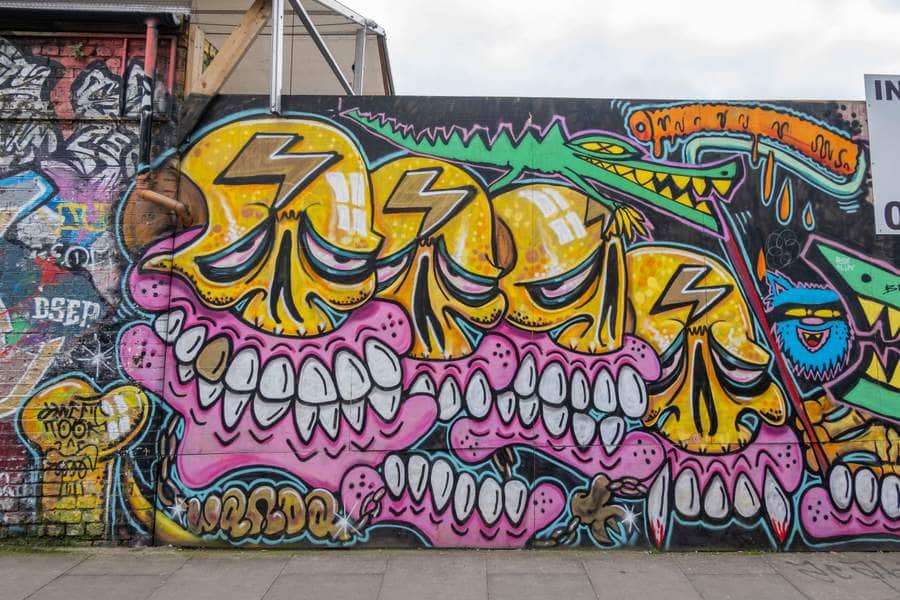 "Colorful Monster Teeth Mural" by Sweet Toof in London