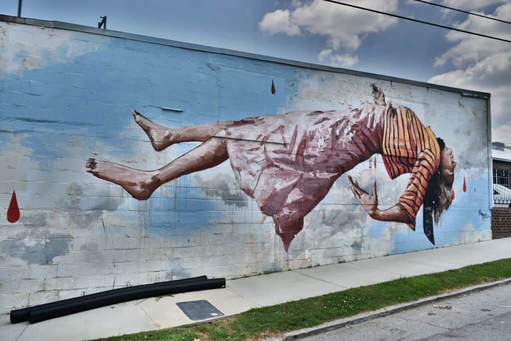 "Floating Figure in Repose" by Fintan Magee in Atlanta