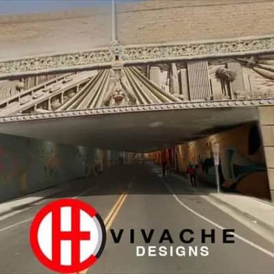 "Agricultural Relief Sculpture Bridge" by Vivache in Los Angeles