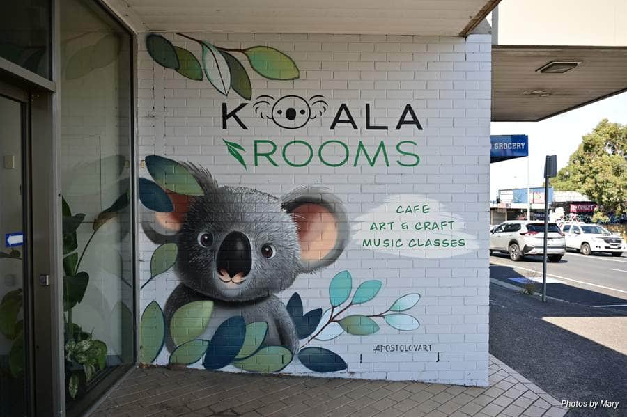 "Koala Rooms Cafe and Studio Mural" by Arina Apostolova in Melbourne