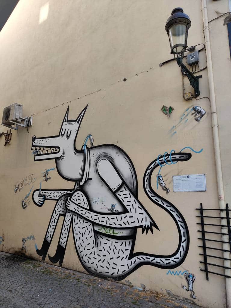 "Dog and pencils" by Oakoak in Brussels