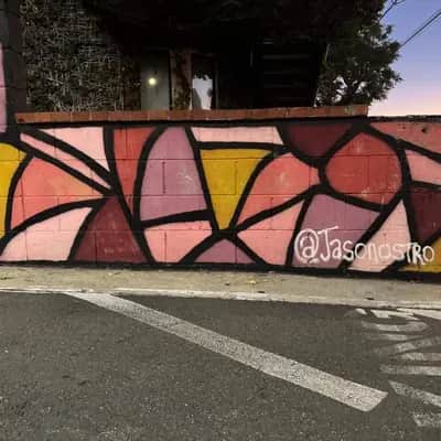 "Abstract Geometric Mural" by Jason Ostro in Los Angeles