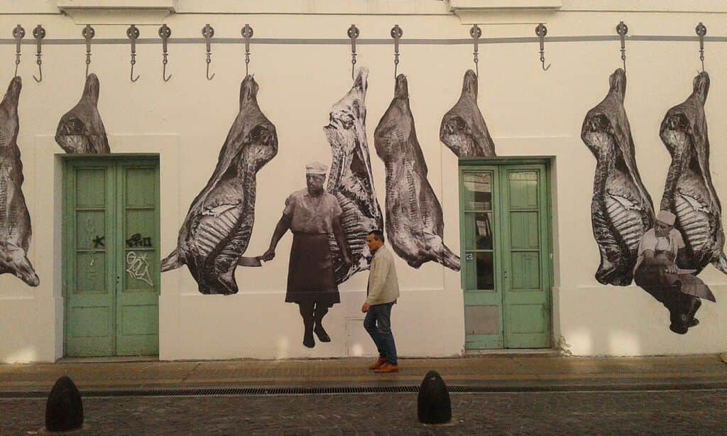 "Carne" by Stencil Land in Buenosaires