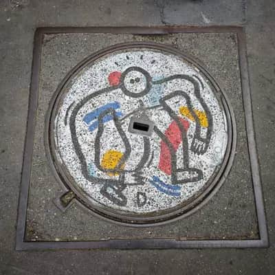 "Mosaic Manhole Cover Art" by Le D. in Paris