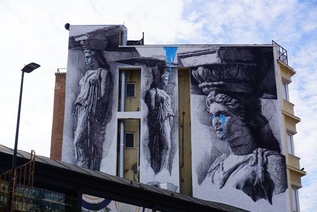 "Caryatids crying" by Ino in Athens