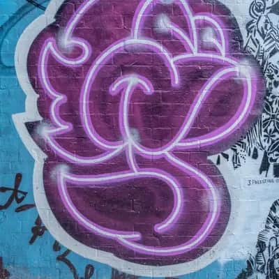 "Neon Brain Street Mural" by Fat Cap Sprays in London