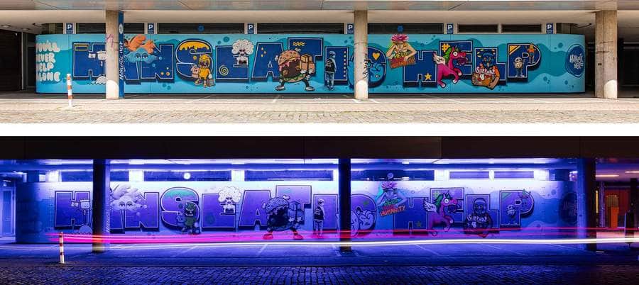 "Hanseatic Help Character Wall" by Jumjum in Hamburg