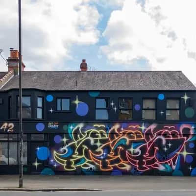 "Cosmic Graffiti Letter Piece" by Fat Cap Sprays in London