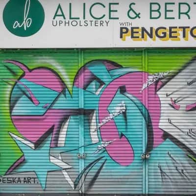 "Intertwined Botanical Graffiti Mural" by Eska in London