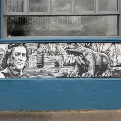 "Historical Portrait with Dinosaur" by Tim Feltham in London