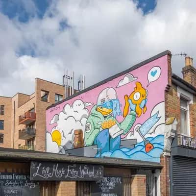 "Cartoon Characters and Clouds" by Hatch in London