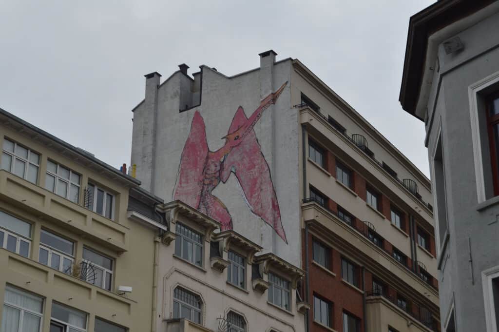 Untitled street art by BONOM in Brussels