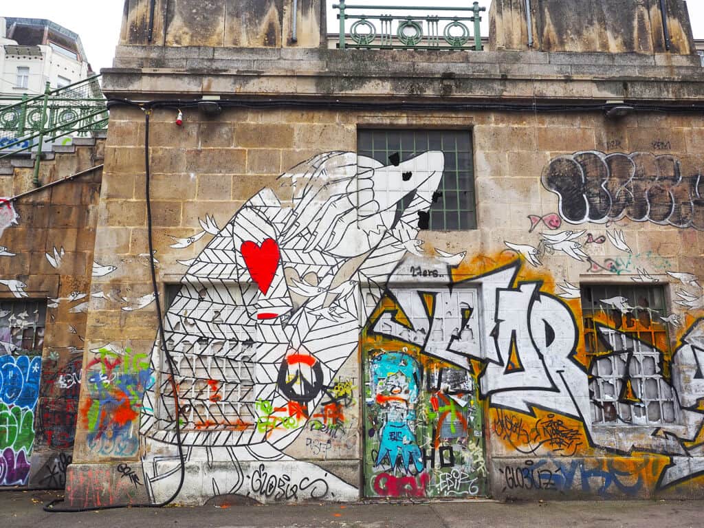 "Heartfelt Wolf in Geometric Lines" by Know Hope in Vienna