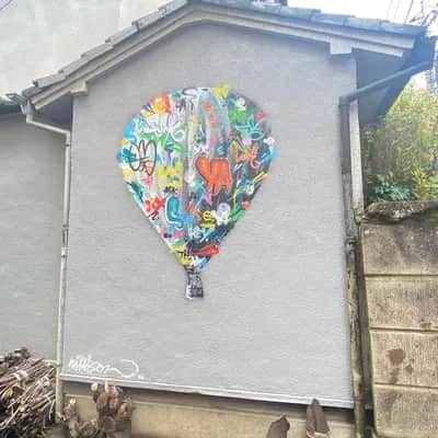 "Graffiti Collage Hot Air Balloon" by Martin Whatson in Tokyo