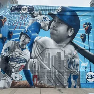 "LA Dodgers Shoehi Ohtani 50/50 Mural" by Jonny Cohen in Los Angeles