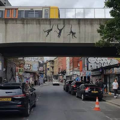 "Three Monkey's" by Banksy in London