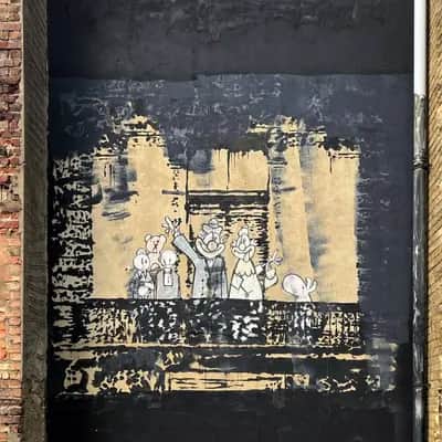 "Balcony family / Royal family" by Banksy in London