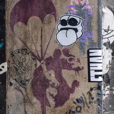 "Parachute Rats" by Banksy in Melbourne