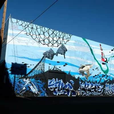 "Central Eastside Histoy Mural" by Jeremy Nichols in Portland