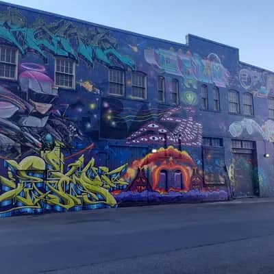 "Cosmic Sea Creature Mural" by Various Artists in Portland