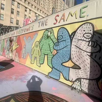 "We're Different Everyone's Same Mural" by Frank Ape in New York