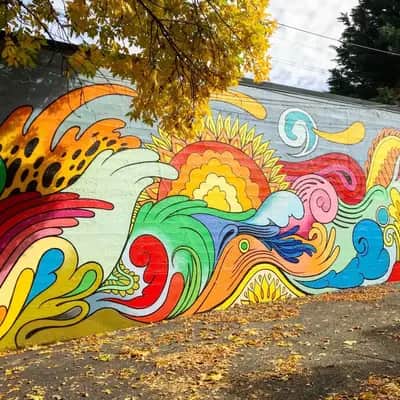 "Swirling Wave Water Mural" by Rather Severe in Portland