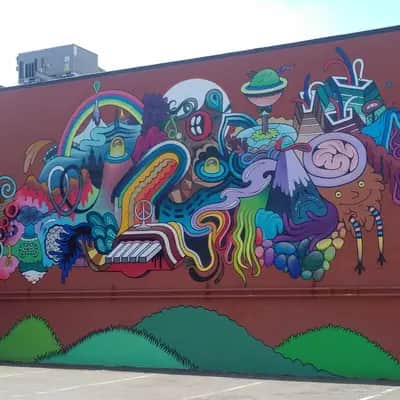 "Psychedelic Dream Landscape Mural" by Rather Severe in Portland