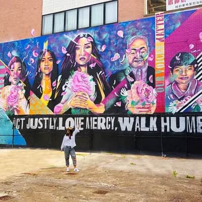 "UNITY - Spread Love (AAPI Mural)" by Bianca Romero in New York