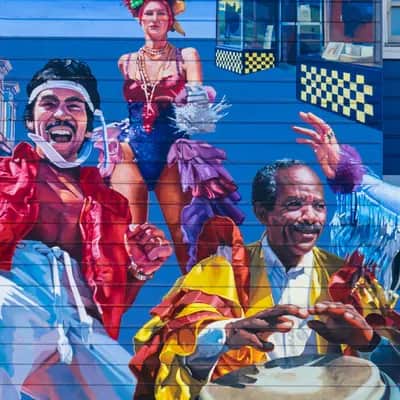 "House of Brakes carneval" by Precita Eye Muralist in San Francisco