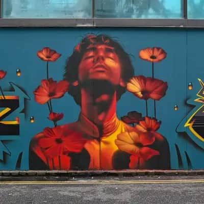 "Figure with Poppy Flowers" by Emic in Dublin